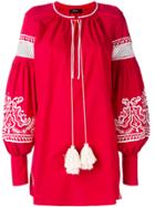 Wandering Embroidered Tassel Detail Top