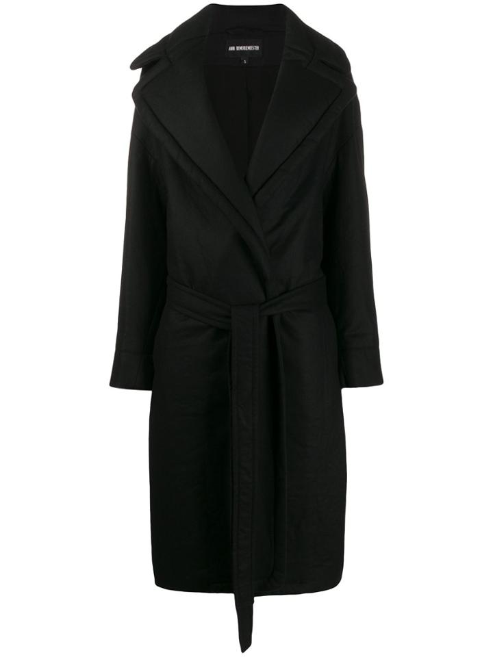 Ann Demeulemeester Wide Lapel Coat - Black