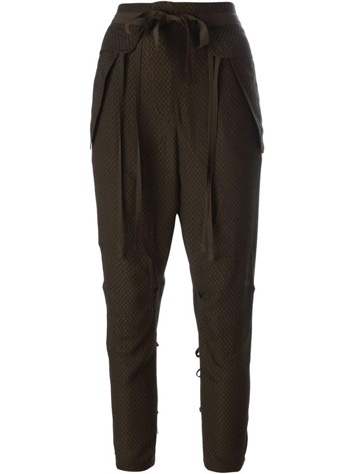 Chloé Drop Crotch Trousers, Women's, Size: 34, Green, Silk/cotton/viscose