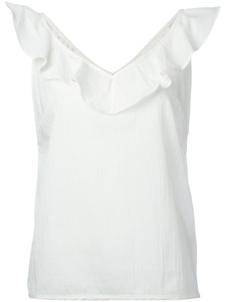 Mih Jeans Veeba Ruffled Tank, Women's, Size: Xs, White, Cotton/linen/flax