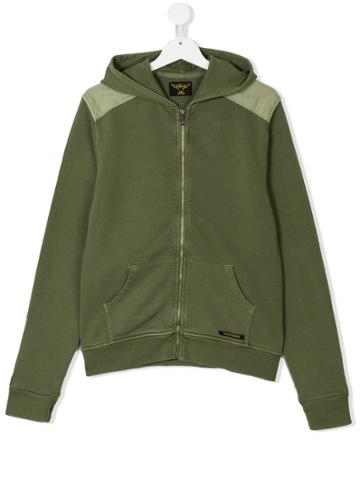 Finger In The Nose Teen Knitted Zipped Hoodie - Green