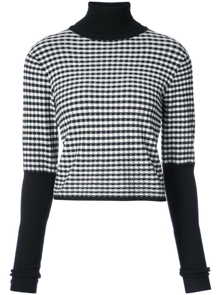 Jonathan Simkhai Gingham Roll Neck Jumper - Black