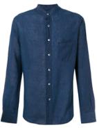 Pierre Balmain Collarless Pocket Shirt - Blue