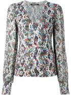 Roberto Cavalli Printed V Neck Sweater, Women's, Size: 48, Silk/cashmere