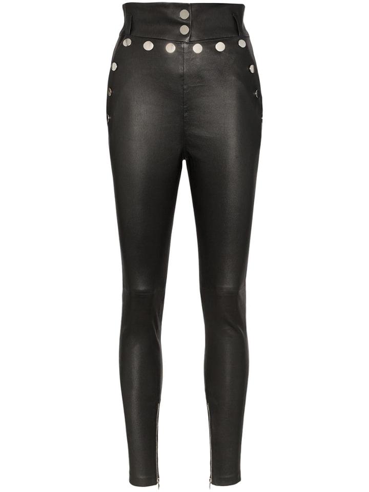 Skiim Natalie Button-embellished Skinny Trousers - Black