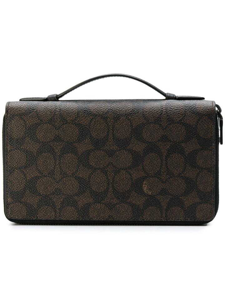 Coach Zip Around Carry Wallet - Brown