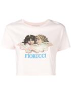 Fiorucci Angels Print Cropped T-shirt - Pink & Purple