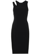 Helmut Lang Ribbed Jersey Cut Out Dress - Black