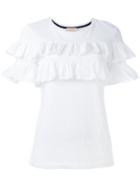 Tory Burch - Ruffled T-shirt - Women - Cotton - S, White, Cotton
