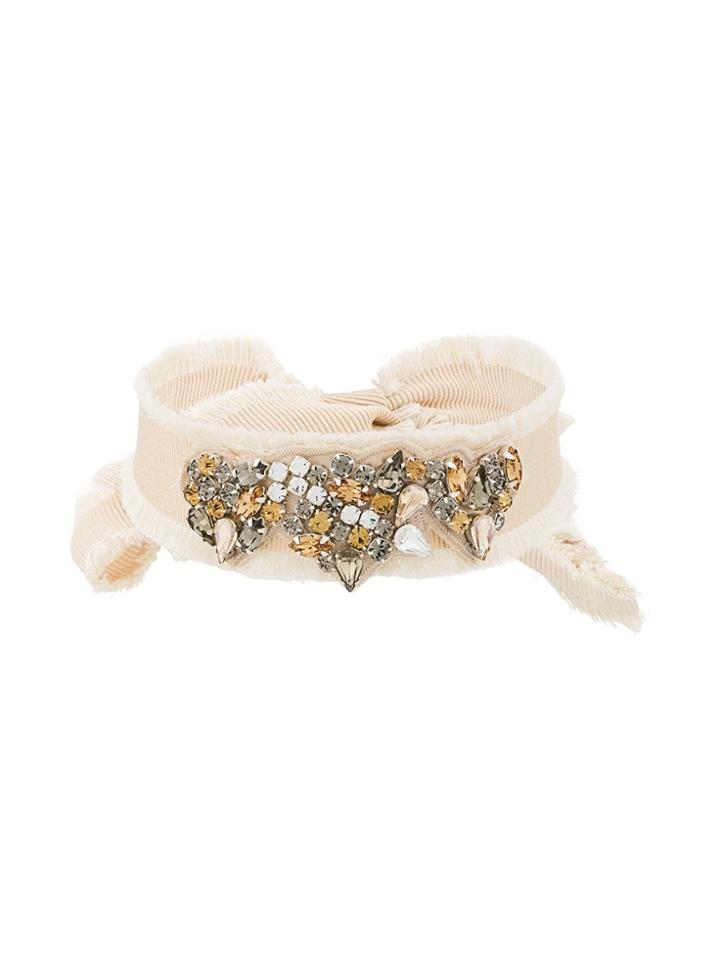 Red Valentino Crystal Embellished Choker - Neutrals