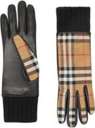 Burberry Cashmere-lined Vintage Check And Lambskin Gloves - Brown