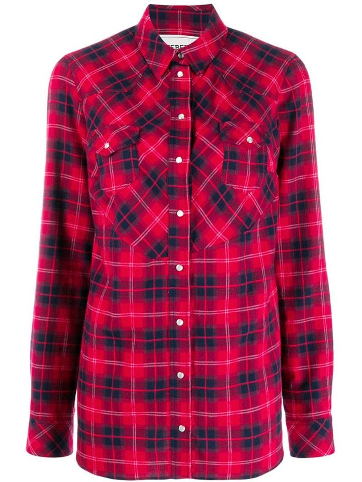 Iceberg Plaid Long-sleeve Shirt - Red