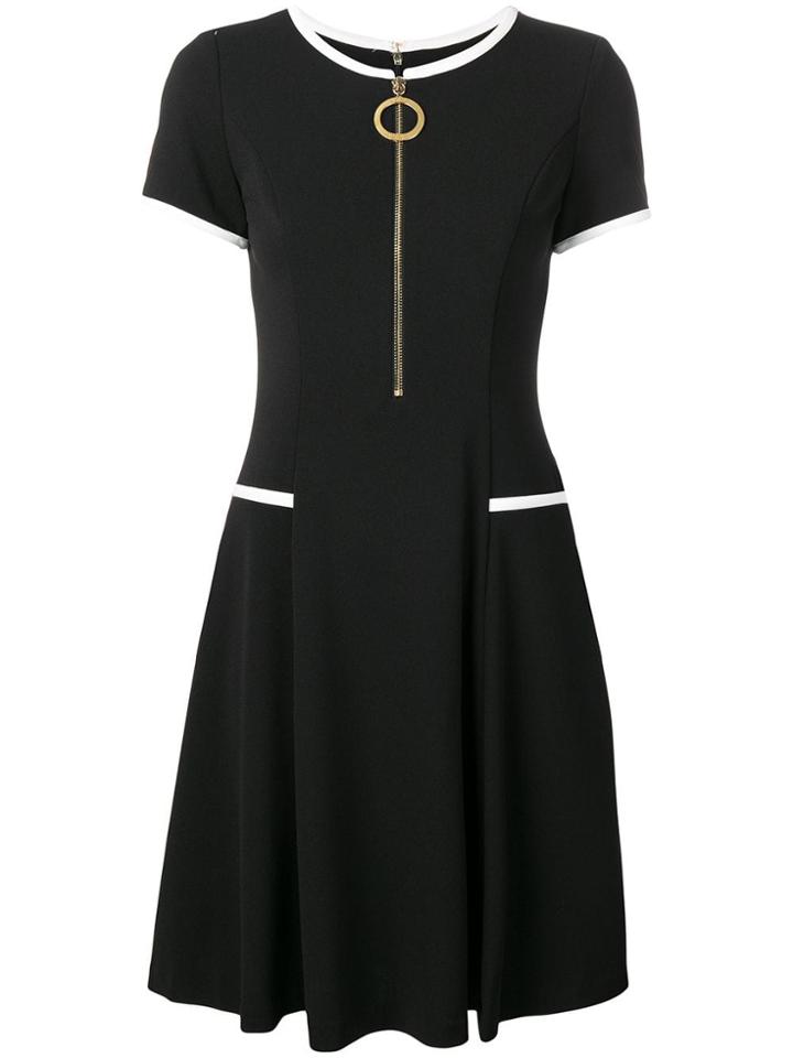 Dkny Short-sleeve Flared Dress - Black