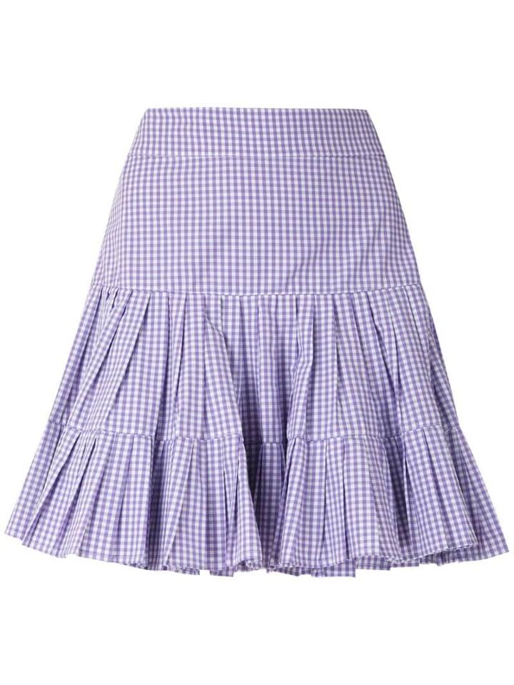 Andrea Bogosian Check Paris Ruffle Skirt - Blue
