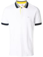 Sun 68 Contrast Stripe Trim Polo Shirt - White