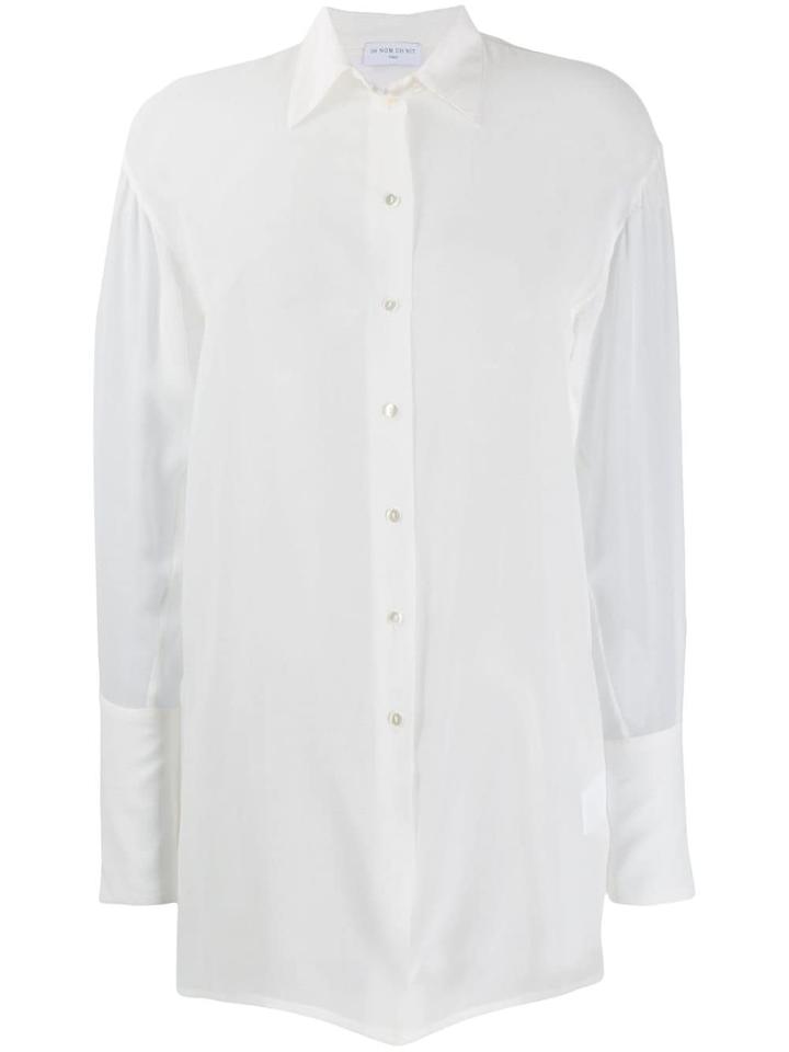 Ih Nom Uh Nit Sheer Longline Shirt - White