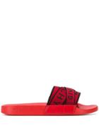 Givenchy Logo Strap Slide Sandals - Red