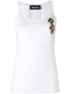 Dsquared2 - Patch Embroidered Tank Top - Women - Cotton - M, White, Cotton