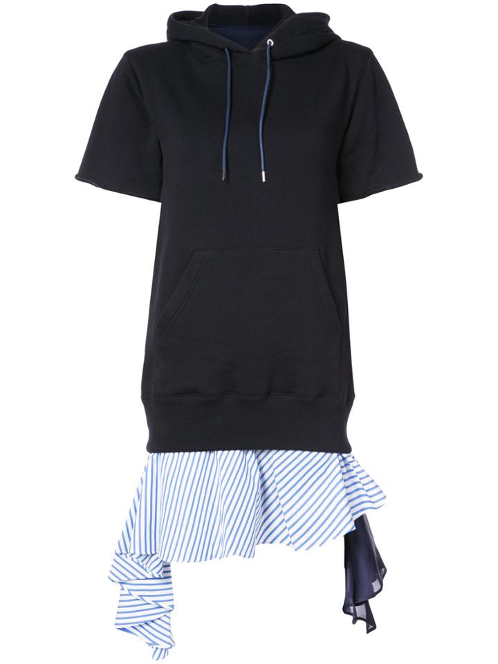 Sacai Hooded Sweatshirt Dress - Blue