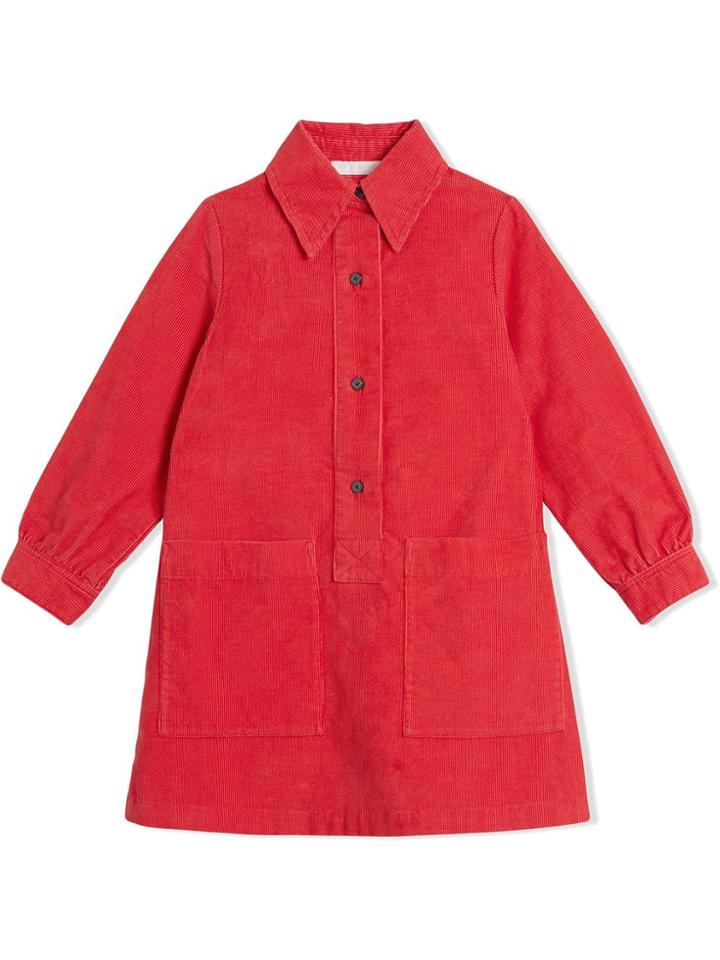 Burberry Kids Teen Corduroy Shirt Dress - Purple