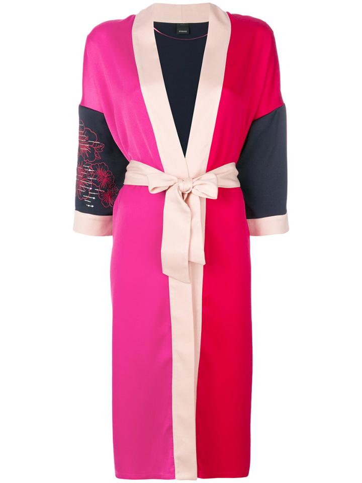 Pinko Cheryl Belted Coat - Pink & Purple