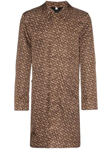 Burberry Keats Tb Logo Print Raincoat - Brown