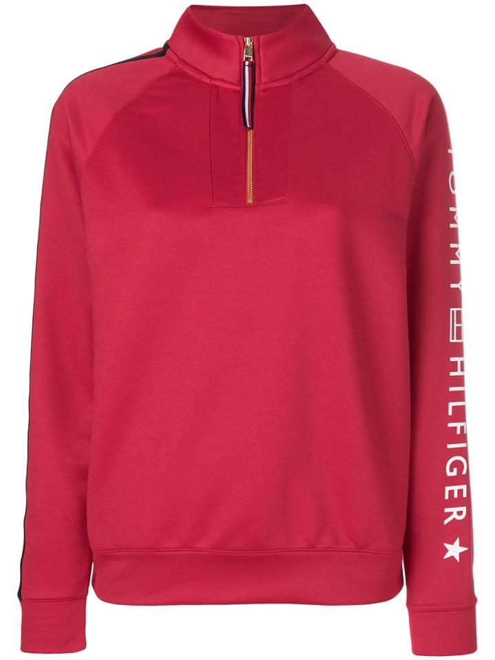 Tommy Hilfiger Zip Front Sweatshirt - Red