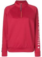 Tommy Hilfiger Zip Front Sweatshirt - Red