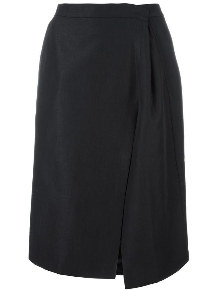 Vetements Front Slit A-line Skirt, Women's, Size: Medium, Black, Polyester/viscose/wool