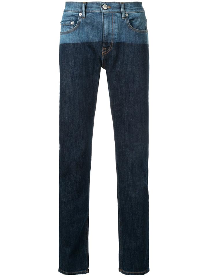 Cerruti 1881 Straight-leg Contrast Jeans - Blue