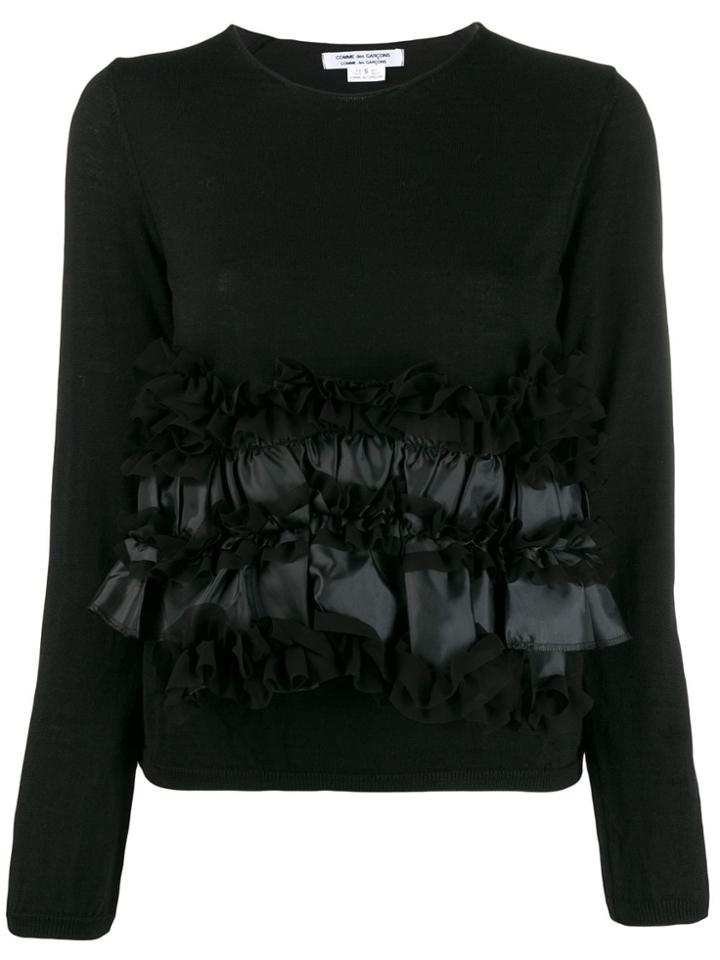 Comme Des Garçons Comme Des Garçons Ruffle Front Sweater - Black