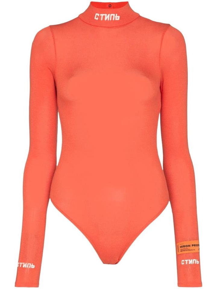 Heron Preston Ctnmb Embroidered Bodysuit - Orange