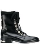 Toga Studded Lace-up Boots - Black