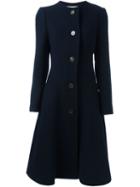 Lanvin Long Sleeved Overcoat, Women's, Size: 36, Blue, Polyamide/polyester/wool
