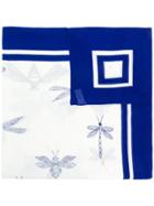 Closed Dragonfly Print Scarf - White