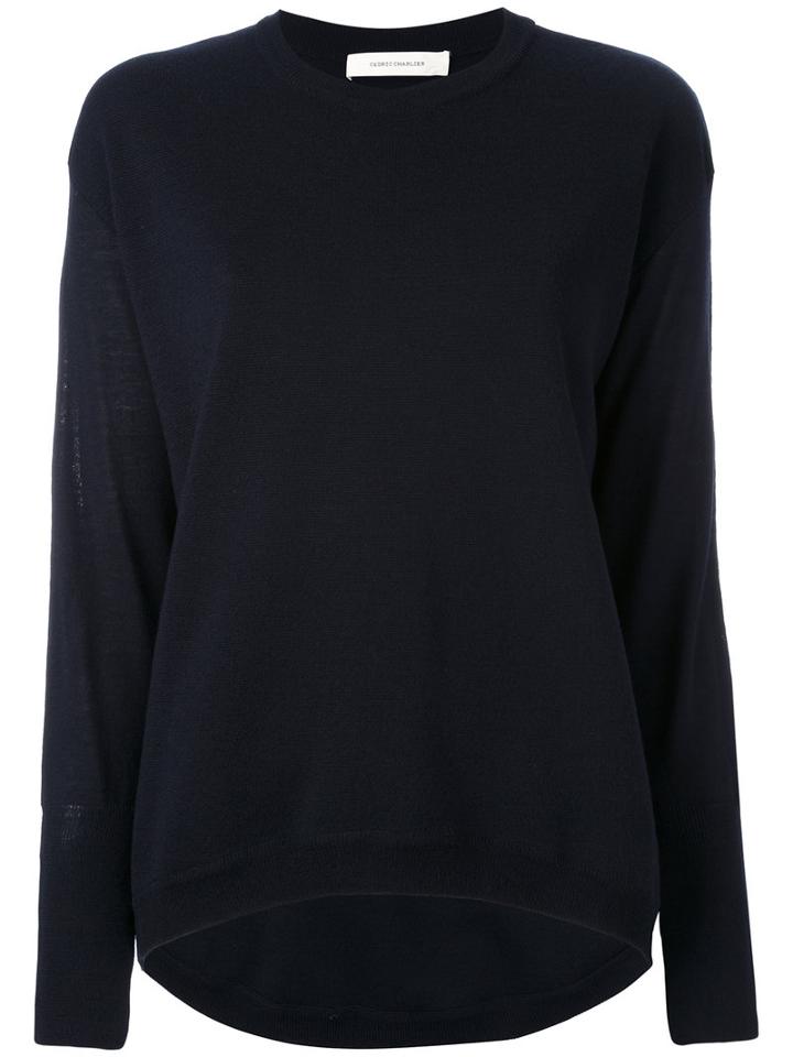 Cédric Charlier - Crew Neck Jumper - Women - Cashmere/wool - 40, Blue, Cashmere/wool
