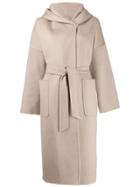 Max Mara Hooded Wrap Coat - Brown