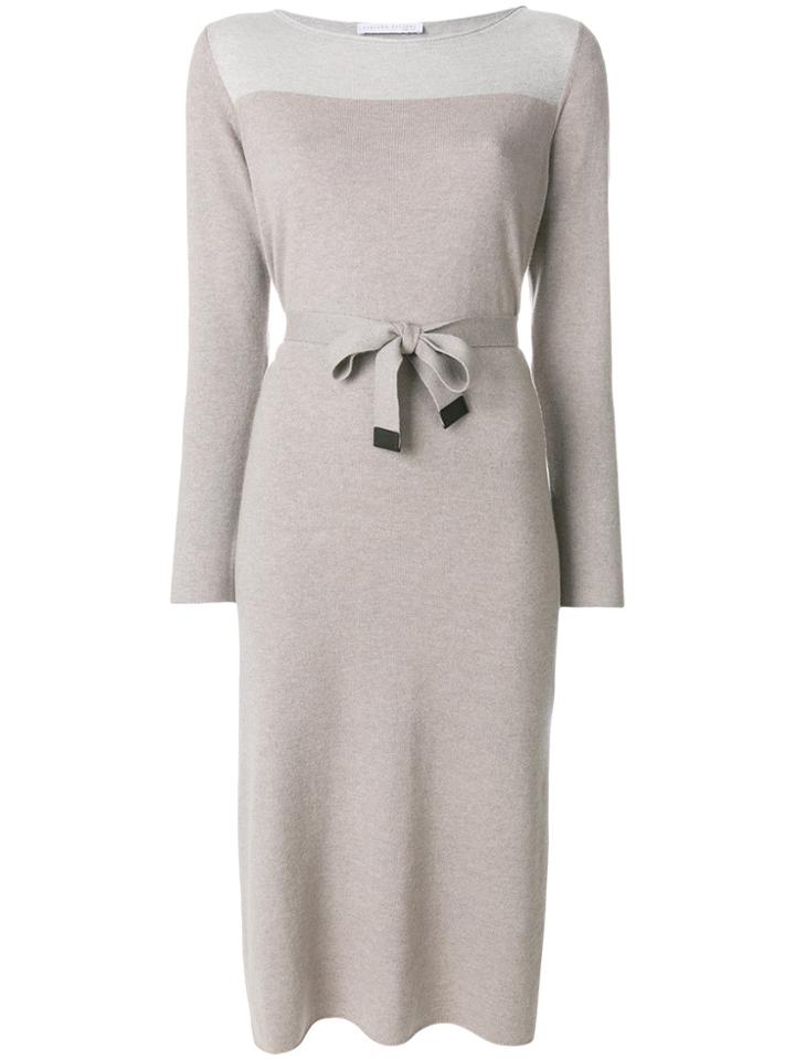 Fabiana Filippi Belted Two-tone Dress - Grey