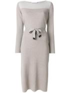 Fabiana Filippi Belted Two-tone Dress - Grey