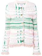 Thom Browne Pink Tweed Crew Neck Jacket