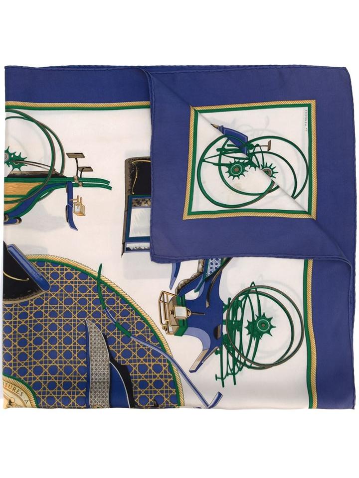 Hermès Vintage 'les Voitures À Transformation' Scarf, Women's, Blue
