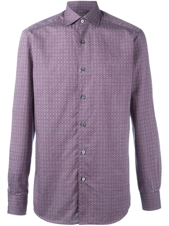 Ermenegildo Zegna Floral Diamond Pattern Shirt