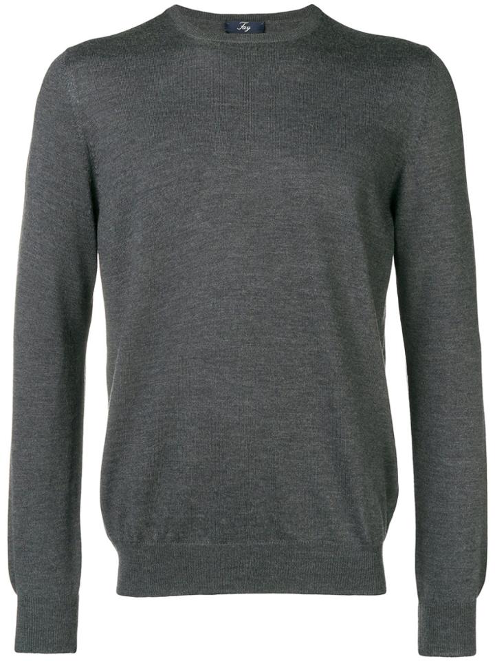 Fay Crew Neck Lightweight Sweater - Grey