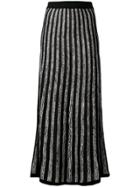 Sonia Rykiel Long Striped Skirt - Black