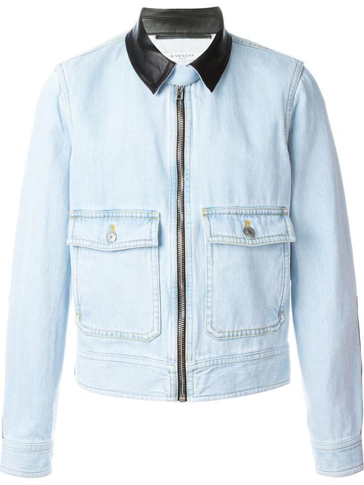 Givenchy Leather Panelled Denim Jacket