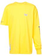 Rochambeau Butterfly Design Asymmetric Sleeves Dress - Yellow & Orange