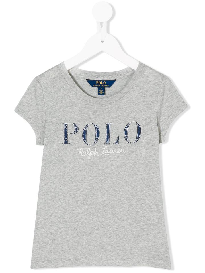 Ralph Lauren Kids - Logo Embroidered Print T-shirt - Kids - Cotton - 8 Yrs, Grey