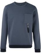 Oamc Chest Pocket Sweatshirt, Men's, Size: Xl, Grey, Cotton/polyamide/spandex/elastane/feather