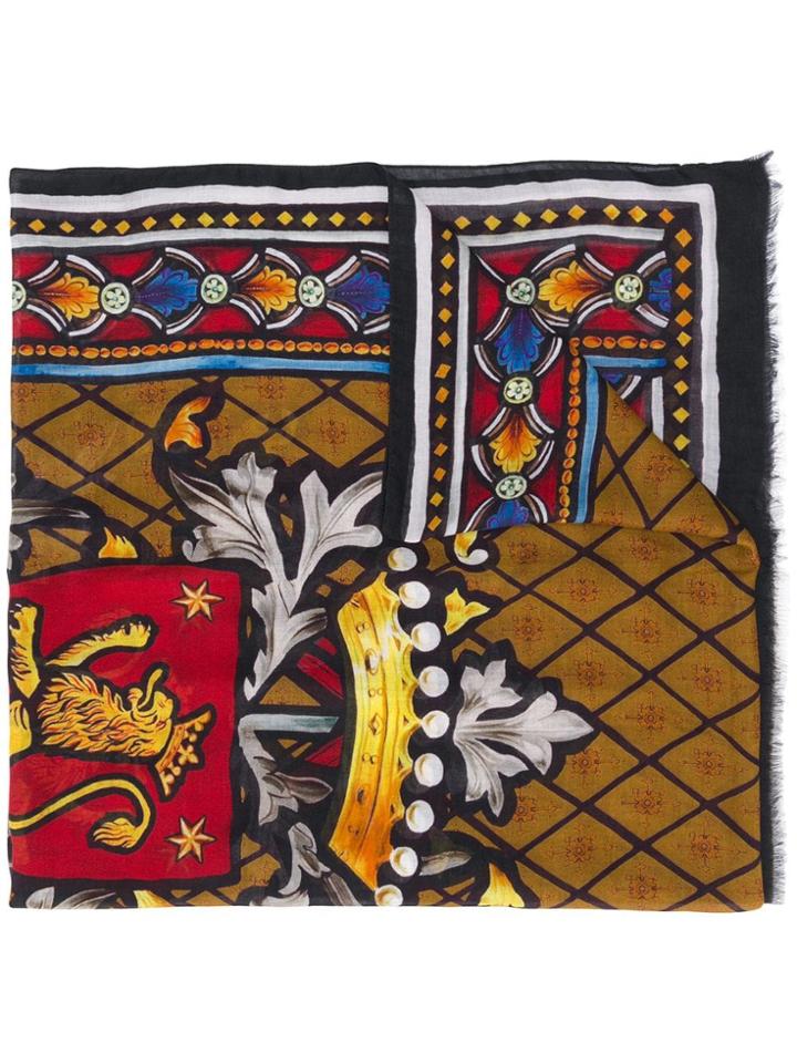 Dolce & Gabbana Stained Glass Print Scarf - Black