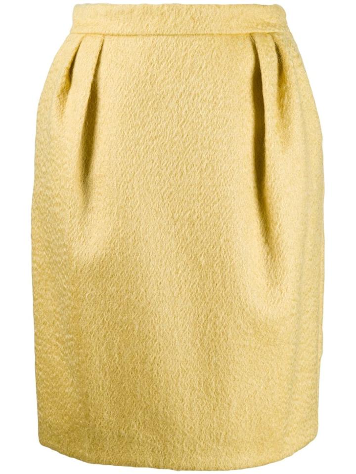 Max Mara Textured Short Skirt - Yellow